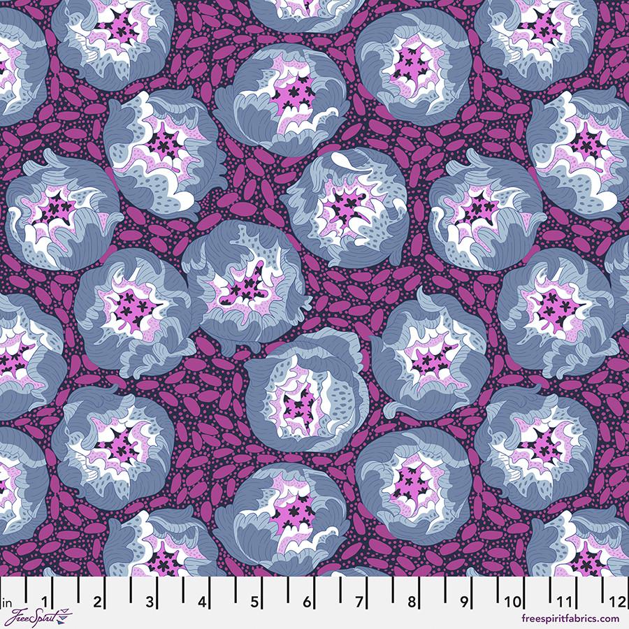 Blostma_Song-Flower_Festival_Blue_PWPE008_BLUE_Cotton_Fabric