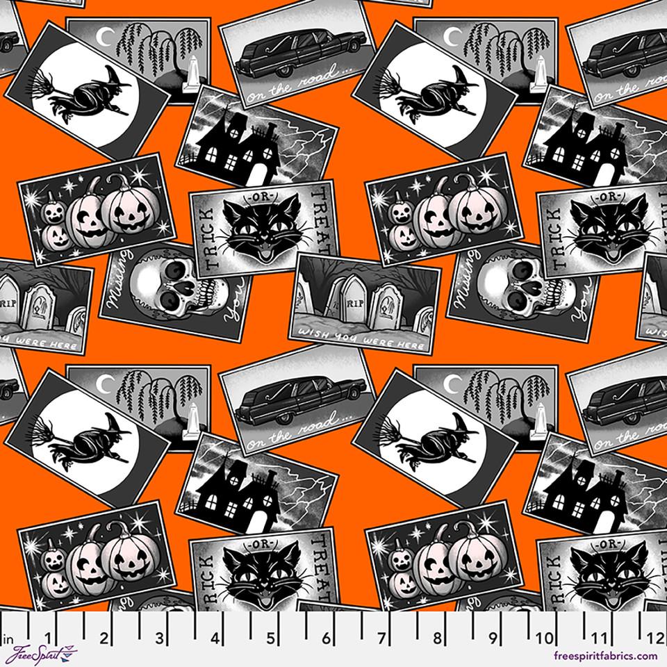 Chain_Mail-Postcards_Orange_PWRH151_ORANGE_Cotton_Fabric