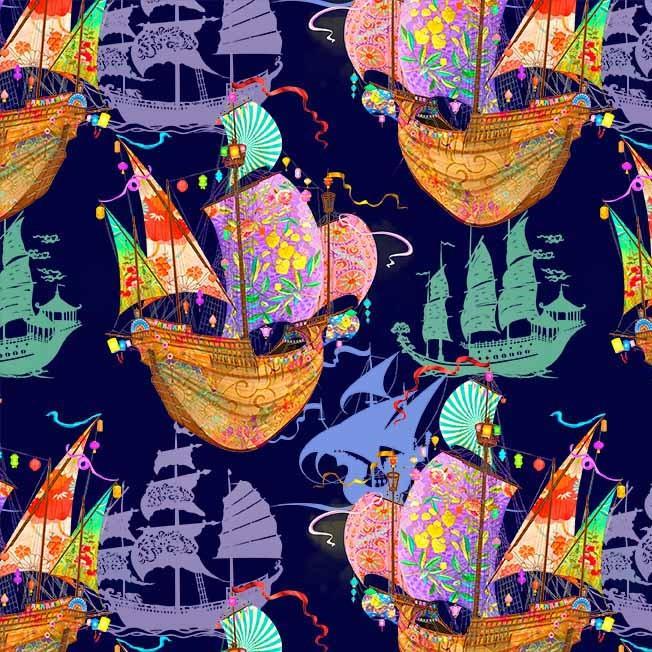 Divine_Oceania-Royal_Sailing_Ships_DDC12610-NAVY-D_Cotton_Fabric
