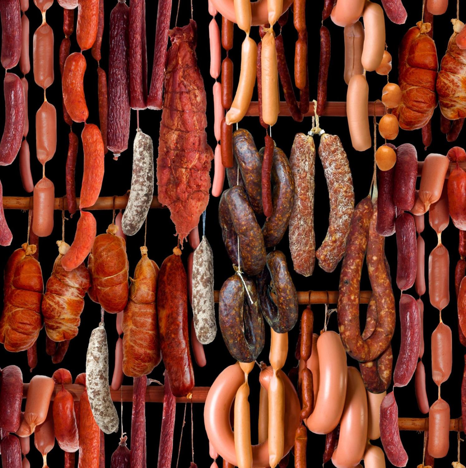 Food_Festival-Sausages_717_Black_Cotton_Fabric