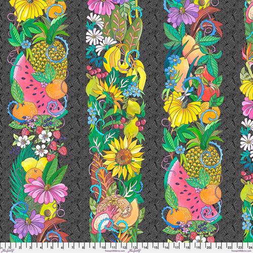 Fruitopia-Border_Charcoal_PWHG001_CHARCOAL_Cotton_Fabric