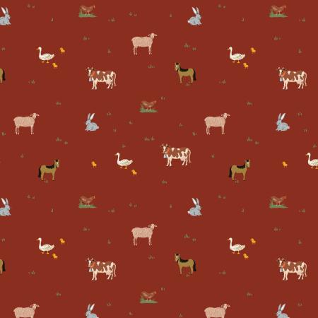Gracie-Farm_Animals_Crimson_RP1702-CR1_Cotton_Fabric