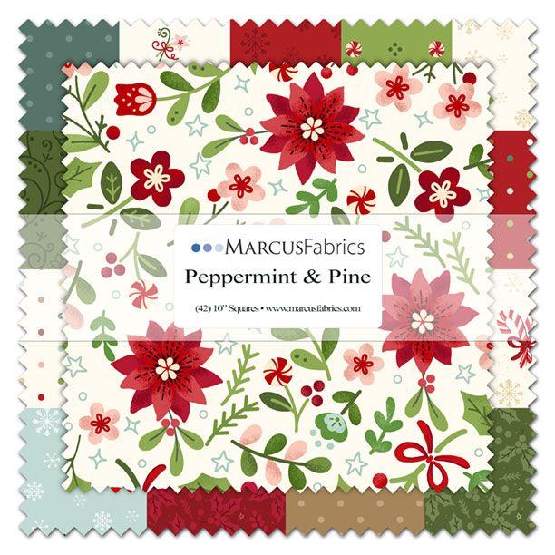 Precut_10_Squares-Peppermint_Pine_SS182-0006_Cotton_Fabric