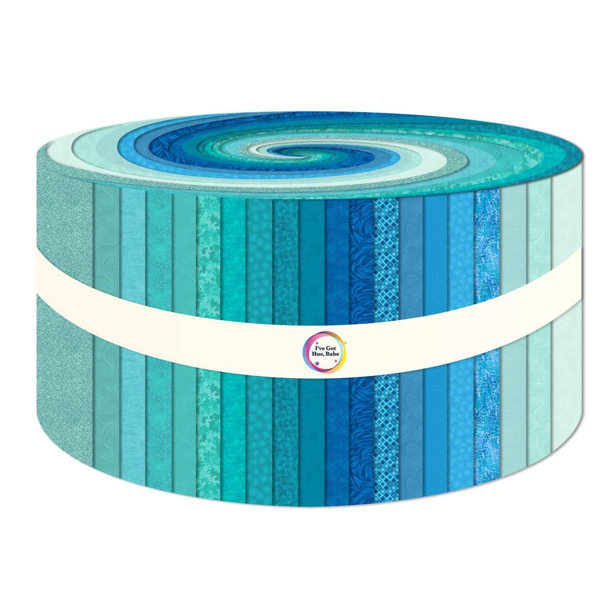Precut_2_5_Strips-Turquoise_Waves_HFB1DRHG_TURQWAVES_Precut_Cotton_Fabric