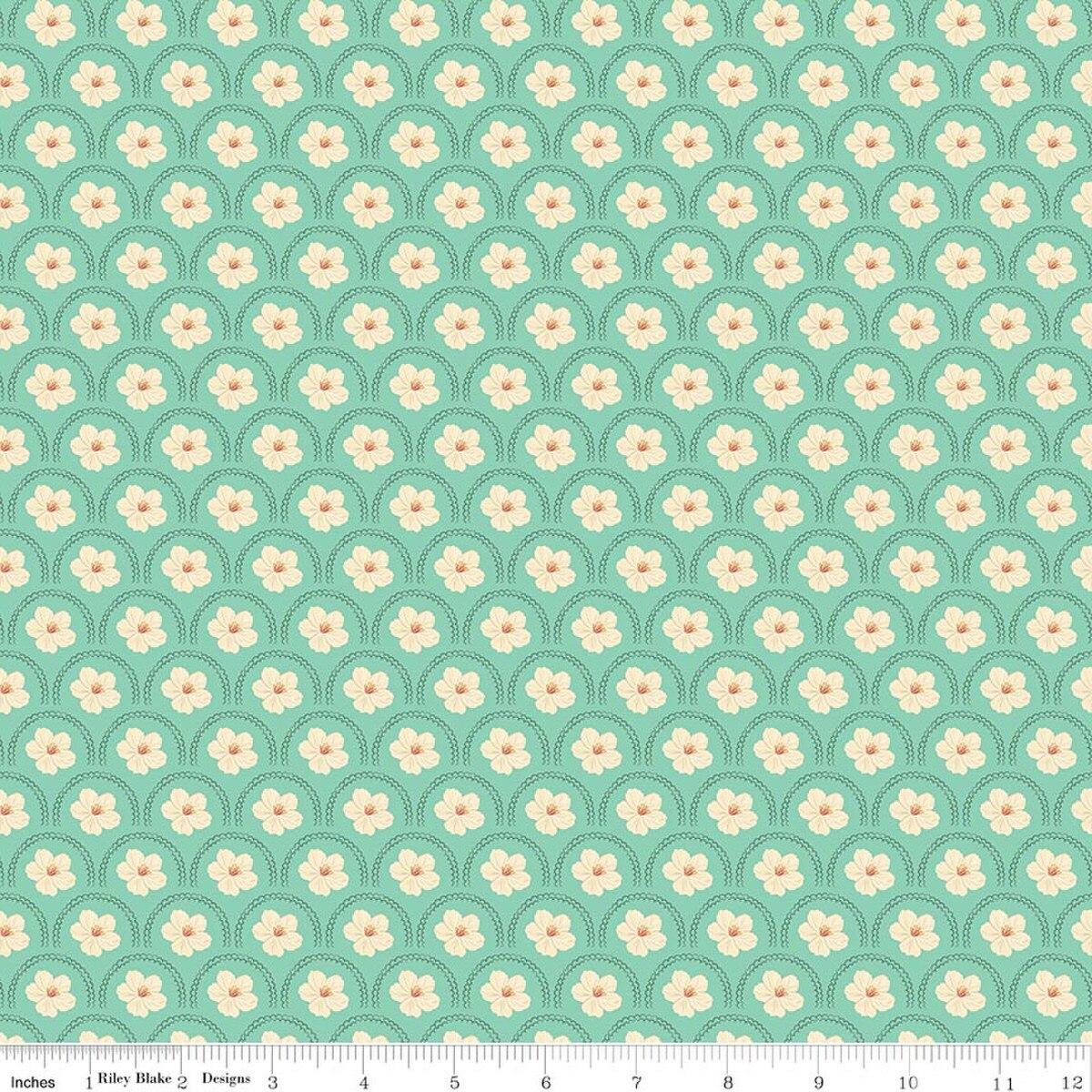 Southern_Charm-Peach_Blossoms_Mint_C17441-MINT_Cotton_Fabric