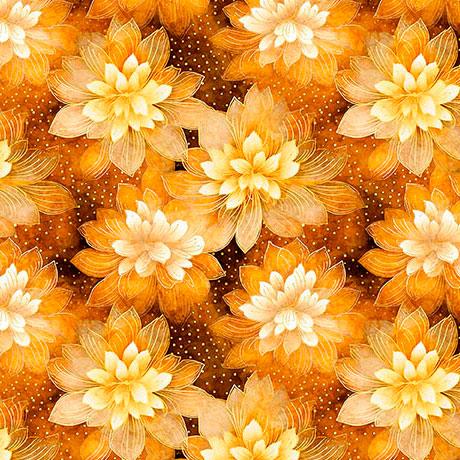 Swan_Song-Lotus_Flowers_Burnt_Orange_2600-31850-O_Cotton_Fabric